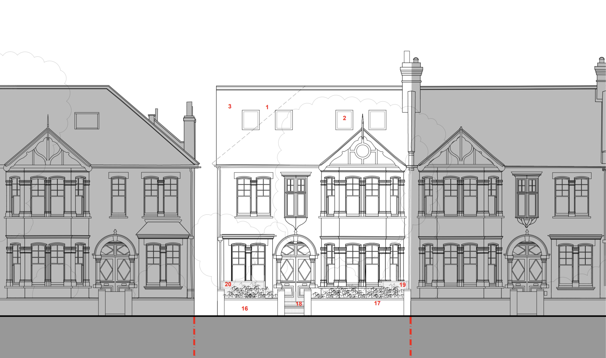 CGI visual of the Woodgrange Avenue development of five apartments in Ealing Common