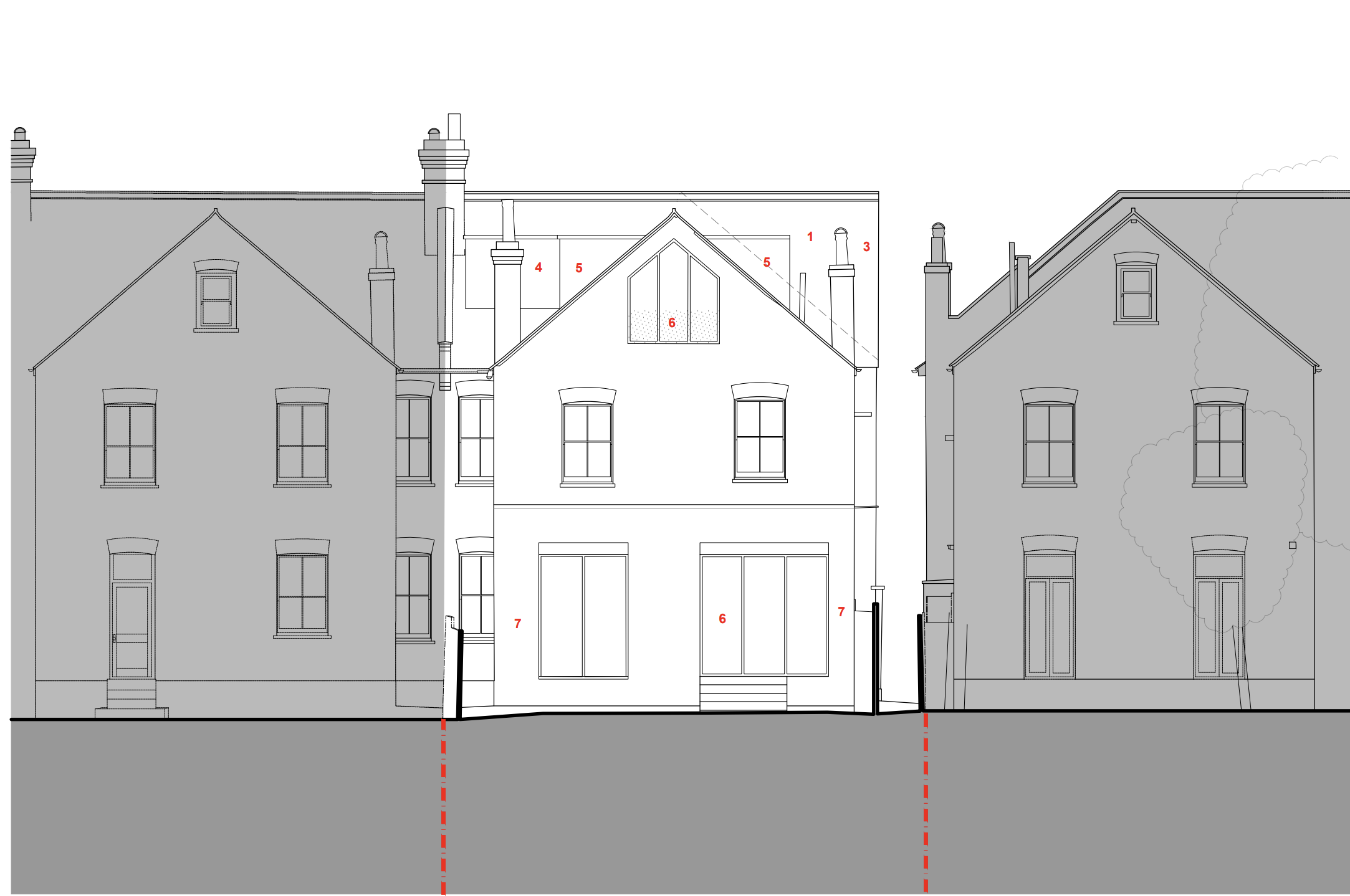 CGI visual of the Woodgrange Avenue development of five apartments in Ealing Common